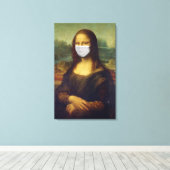 Funny Monalisa Wears Coronavirus Geacial Maske Leinwanddruck (Insitu (Holzboden))
