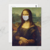 Funny Monalisa Wears Coronavirus Geacial Maske Postkarte (Vorne/Hinten)