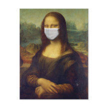 Funny Monalisa Wears Coronavirus Geacial Maske