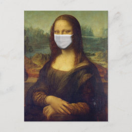 Funny Monalisa Wears Coronavirus Geacial Maske Postkarte