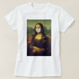 Funny Monalisa Wears Coronavirus Geacial Maske T-Shirt