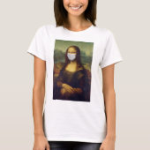 Funny Monalisa Wears Coronavirus Geacial Maske T-Shirt (Vorderseite)