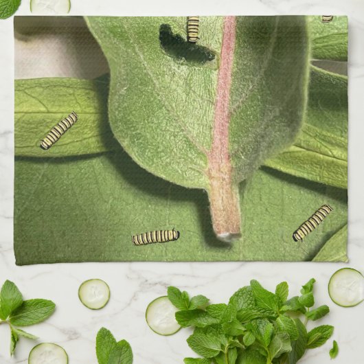 Funny Monarch Butterfly Raupe Geschirrtuch (Gefaltet)