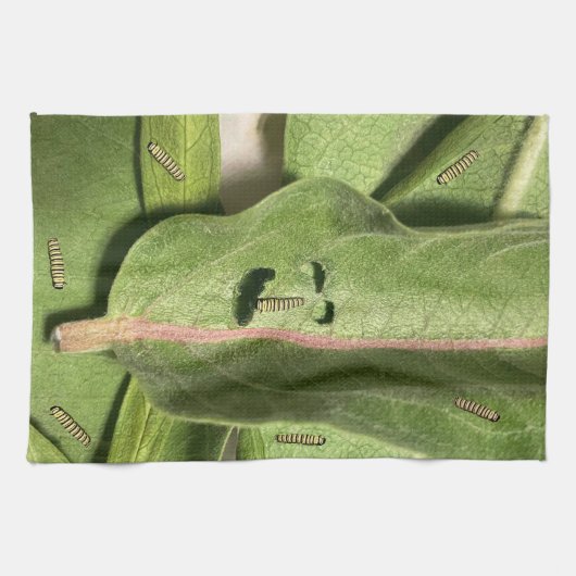 Funny Monarch Butterfly Raupe Geschirrtuch (Horizontal)