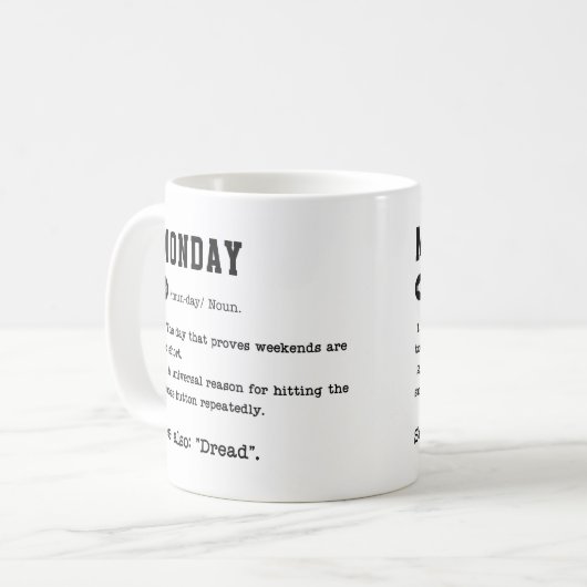 Funny Monday Dictionary Tasse - Kaffeepapiere (Vorderseite Links)