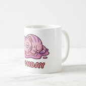 Funny Monday Meltdown Pink Cat Coffee Mug Kaffeetasse (VorderseiteRechts)
