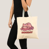 Funny Monday Meltdown Pink Cat Tote Bag Tragetasche (Vorderseite (Produkt))