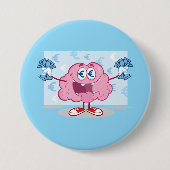 Funny Money Brain Cartoon Euro Cash Lover Button (Vorderseite)