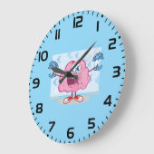 Funny Money Brain Cartoon Euro Cash Lover Große Wanduhr (Winkel)