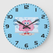 Funny Money Brain Cartoon Euro Cash Lover Große Wanduhr (Vorderseite)