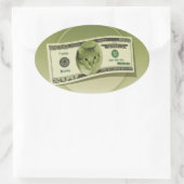 Funny Money Ovaler Aufkleber (Tasche)