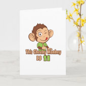 Funny Monkey 11 Jahre alt Geburtstag Karte (Gelbe Blume)