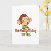 Funny Monkey 13 Jahre alt Geburtstag Karte (Gelbe Blume)