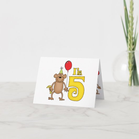 Funny Monkey 5. Geburtstag Einladung (Vorderseite)