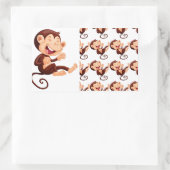 Funny Monkey Animal Pattern Rechteckiger Aufkleber (Tasche)