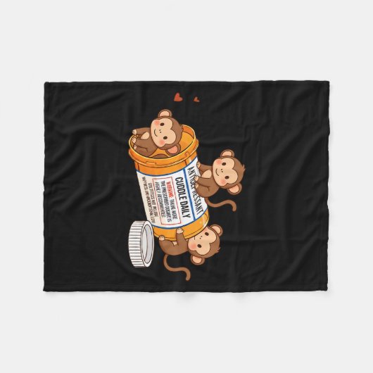 Funny Monkey Anti Depressant Zoo Boys Girls Kids P Fleecedecke (Vorderseite (Horizontal))
