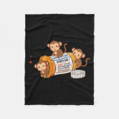 Funny Monkey Anti Depressant Zoo Boys Girls Kids P Fleecedecke (Vorderseite)