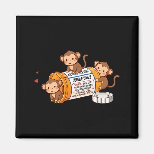 Funny Monkey Anti Depressant Zoo Boys Girls Kids P Magnet (Vorne)