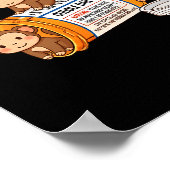 Funny Monkey Anti Depressant Zoo Boys Girls Kids P Poster (Ecke)