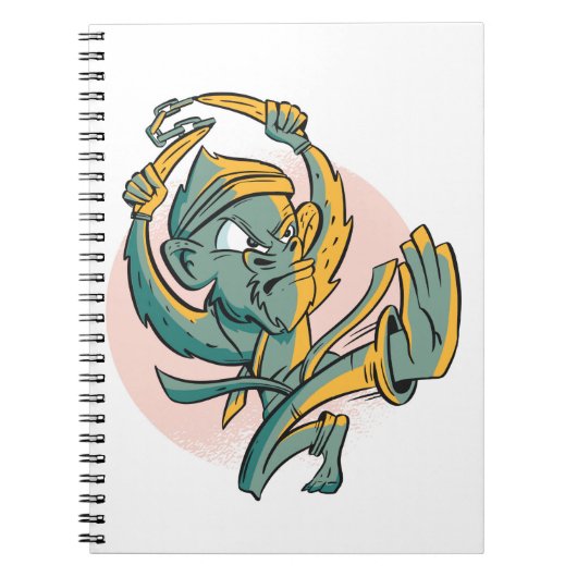 Funny Monkey Banana Fighter Notizblock (Vorderseite)
