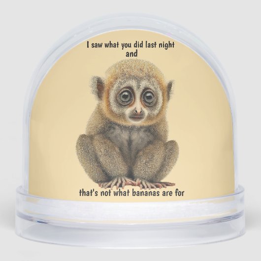 Funny Monkey Banana Spaß Schneekugeln (Vorderseite)