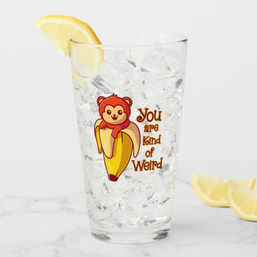 Funny Monkey Banane Sie sind irgendwie komisch Glas (Vorderseite Ice)