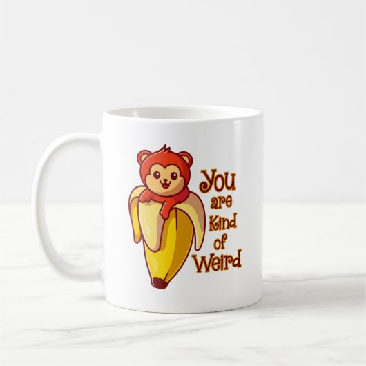 Funny Monkey Banane Sie sind irgendwie komisch Kaffeetasse (Links)