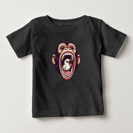 Funny Monkey Bird Baby T-shirt (Vorderseite)