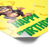 Funny Monkey Birthday Fotodruck (Ecke)