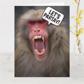 FUNNY MONKEY BIRTHDAY GREETING CARD KARTE (Gelbe Blume)