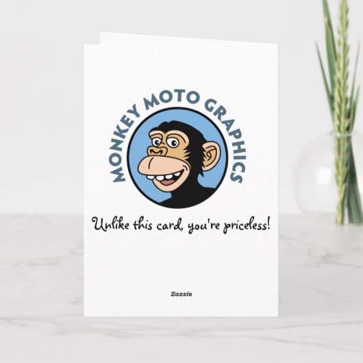 Funny Monkey Birthday Karte (Rückseite)