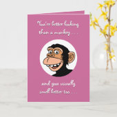 Funny Monkey Birthday Karte (Gelbe Blume)