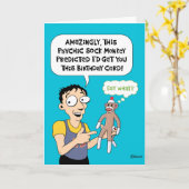 Funny Monkey Birthday Karte (Gelbe Blume)