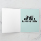 FUNNY MONKEY BIRTHDAY ÜBERSIERTE KARTE (Innenseite)