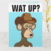 FUNNY MONKEY BIRTHDAY ÜBERSIERTE KARTE (Gelbe Blume)