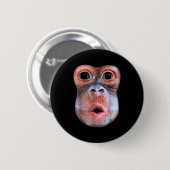 Funny Monkey Blowing Stomach Face, Monkey Blow Sto Button (Vorne & Hinten)
