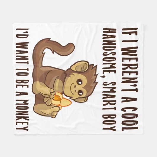 Funny Monkey Boy Lover Cheeky Quote Sprichwort Nie Fleecedecke (Vorderseite (Horizontal))