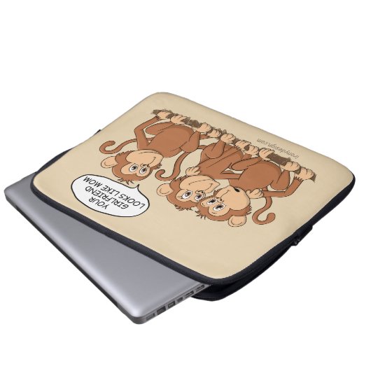 Funny Monkey Cartoon Design Laptopschutzhülle (Vorne Knopf)