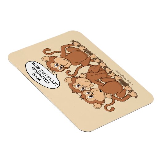 Funny Monkey Cartoon Design Magnet (Rechte Seite)