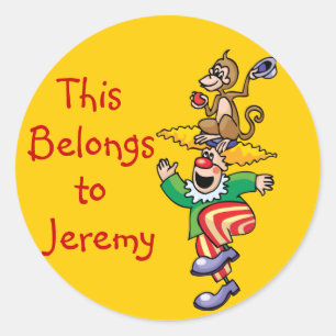 Funny Monkey & Clown Name Aufkleber