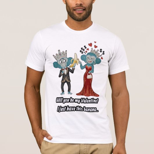 Funny monkey couple valentine's day T-Shirt (Vorderseite)