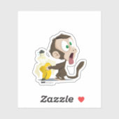 Funny Monkey Custom-Cut Vinyl Sticker (Blatt)