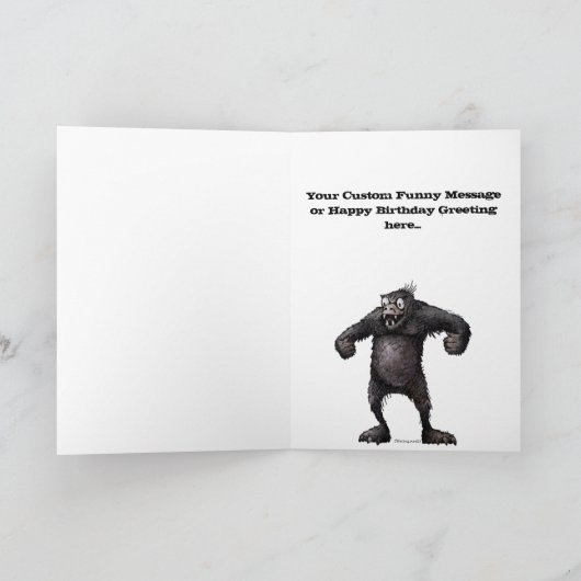 Funny Monkey Custom Gorilla Happy Birthday Karte (Innenseite)