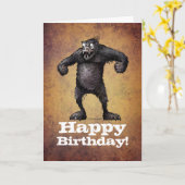 Funny Monkey Custom Gorilla Happy Birthday Karte (Gelbe Blume)