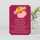 Funny Monkey Einladung. Einladung (Stehend Vorderseite)