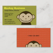Funny Monkey Face | NIEDLICHER CARTOON Visitenkarte (Vorne/Hinten)