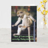 Funny Monkey Geburtstag Karte (Gelbe Blume)