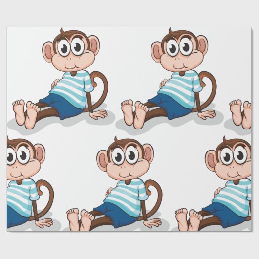 Funny Monkey Geschenkpapier (Flach)