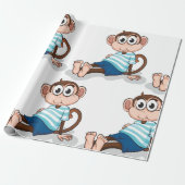 Funny Monkey Geschenkpapier (Ungerollt)
