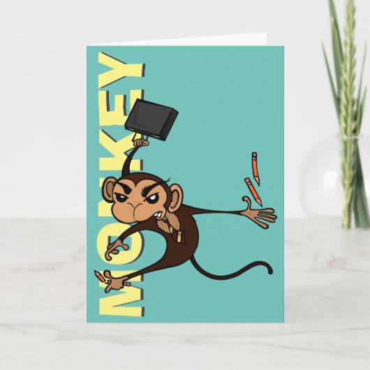 FUNNY MONKEY GREETING CARD KARTE (Vorderseite)